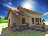 Proiecte casa de lemn vedere frontala