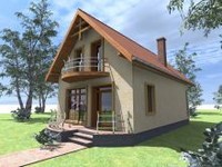 Proiect casa de lemn model Ildiko vedere oblica